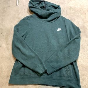 Nike Turquoise/greenish hooded sweatshirt with front pockets.